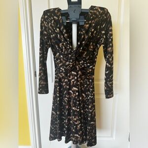 Long sleeve dress twist front